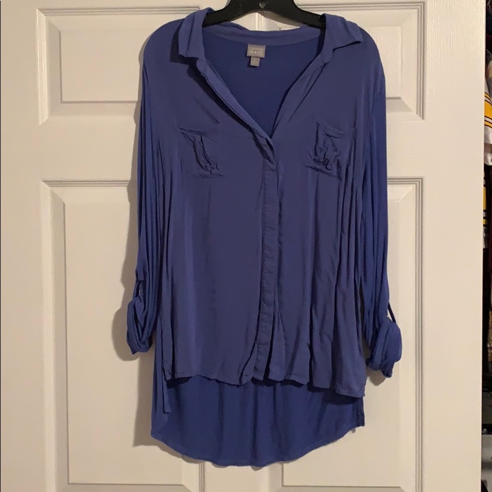 Long Sleeve Blue Blouse